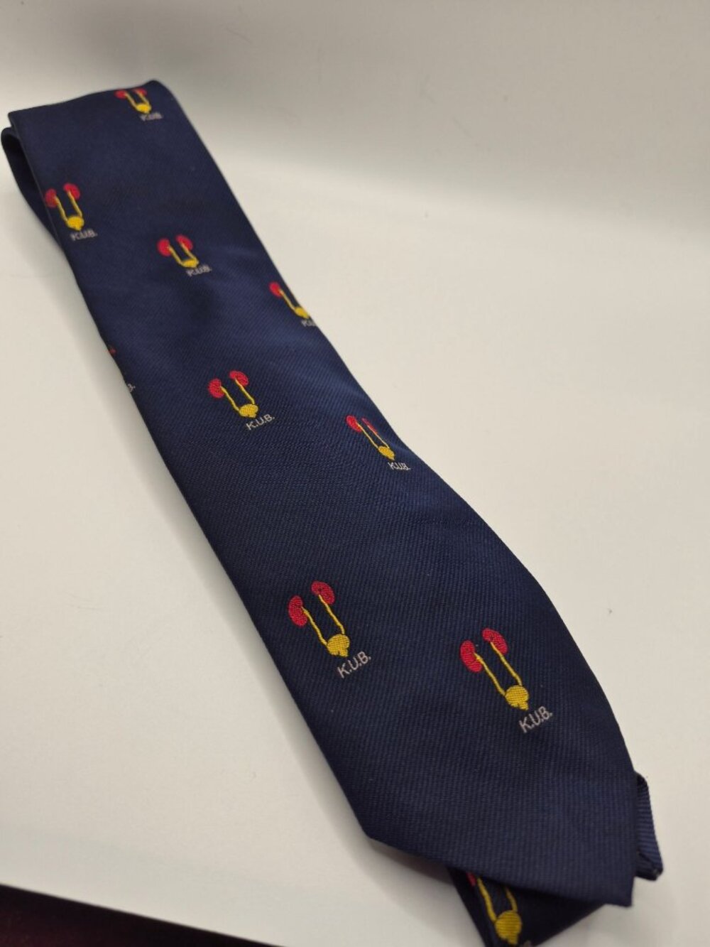 Vintage G.I. Ties Navy Blue K.U.B. Patterned Tie Retro Design Blend Material